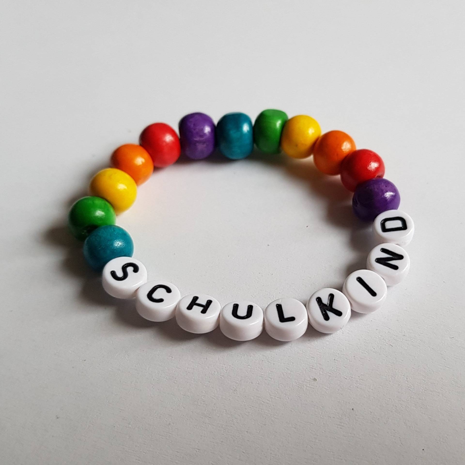 Armband Schulkind Individualisierbar Mit Holzperlen Armband Schulkind Individualisierbar Mit Holzperlen von feinesschmueckchen