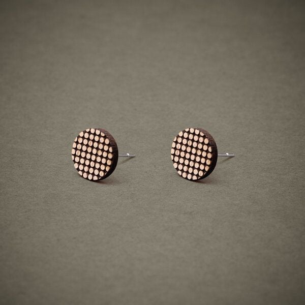 feinformart Ohrstecker / Ohrring aus Holz "Dotwork" 9mm von feinformart