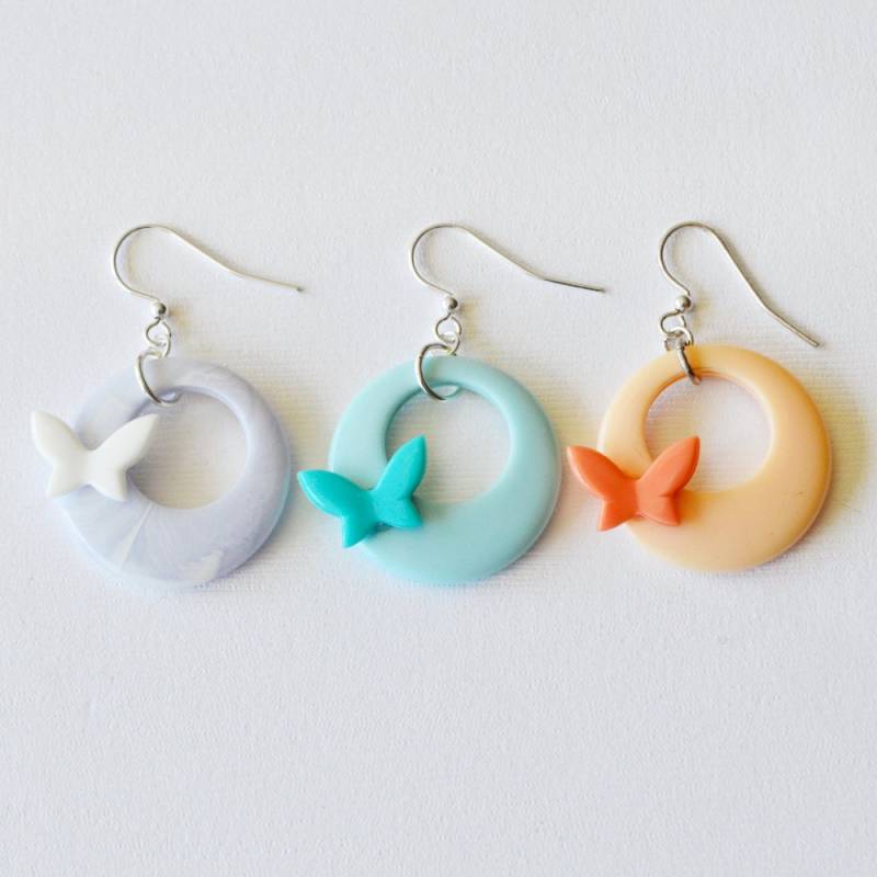 Vintage Lucite Schmetterling Creolen, Kunststoff Retro Mod Go-Go Vintage Lucite Schmetterling Creolen, Kunststoff Retro Mod Go-Go von feistykittyjewelry