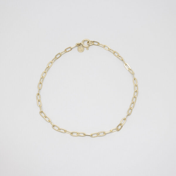 fejn jewelry Fußkette 'link chain' - flache Gliederkette aus Silber/vergoldet von fejn jewelry