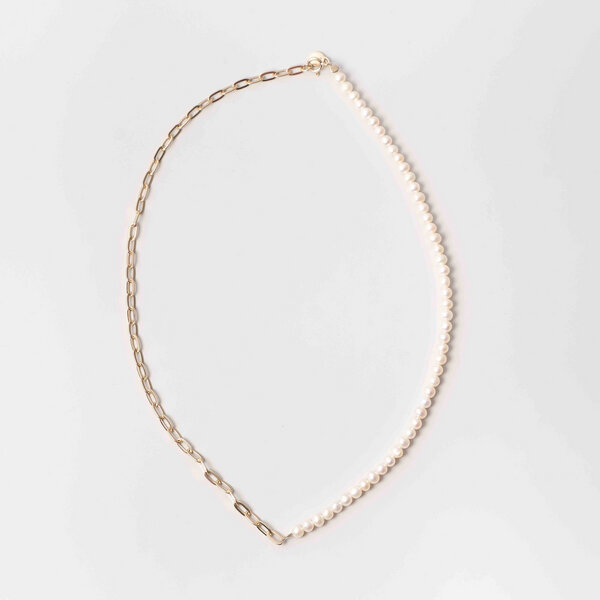 fejn jewelry Kette 'pearl & chain' mit Perlen und Kettengliedern von fejn jewelry