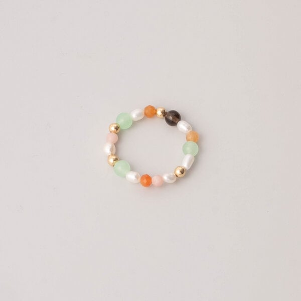 fejn jewelry Ring 'autumn pearl' mit Süsswasserperlen und Halbedelsteinen von fejn jewelry