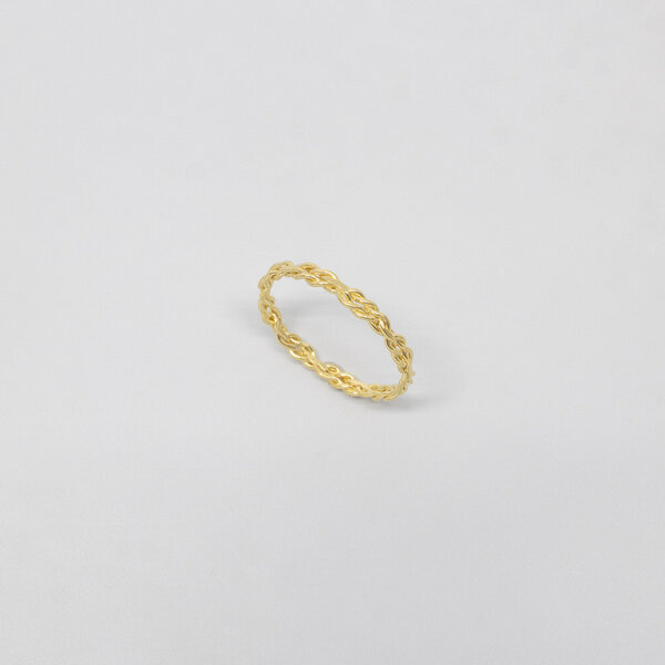 fejn jewelry Ring 'braided' geflochtener Ring aus Silber/vergoldet von fejn jewelry