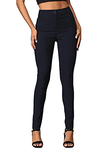 femiss Skinny Schulhose für Mädchen, enganliegend, Schwarz, schmale Passform, Marineblau, für Arbeit, Büro, Damen Gr. 36 (74 cm), marineblau von femiss