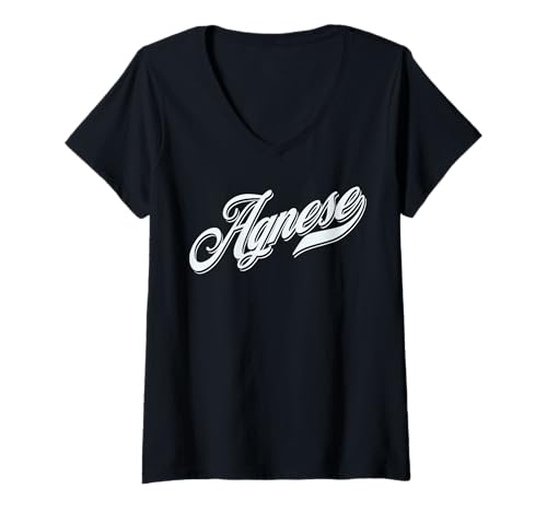 Damen Lustige Geschenkidee für Damen und Mädchen T-Shirt mit V-Ausschnitt von femme Idée cadeau drôle humour prénom Agnese