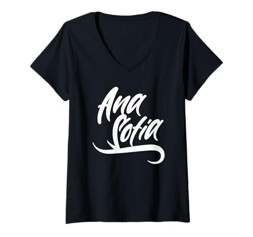 Damen Lustige Geschenkidee für Damen und Mädchen T-Shirt mit V-Ausschnitt Damen Lustige Geschenkidee für Damen und Mädchen T-Shirt mit V-Ausschnitt von femme Idée cadeau drôle humour prénom Ana Sofía