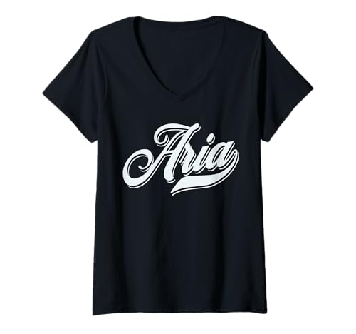Damen Frau Mädchen Geschenkidee lustig Humor Vorname für Aria T-Shirt mit V-Ausschnitt Damen Frau Mädchen Geschenkidee lustig Humor Vorname für Aria T-Shirt mit V-Ausschnitt von femme Idée cadeau drôle humour prénom Aria