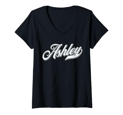 Damen Lustige Geschenkidee für Damen und Mädchen T-Shirt mit V-Ausschnitt Damen Lustige Geschenkidee für Damen und Mädchen T-Shirt mit V-Ausschnitt von femme Idée cadeau drôle humour prénom Ashley