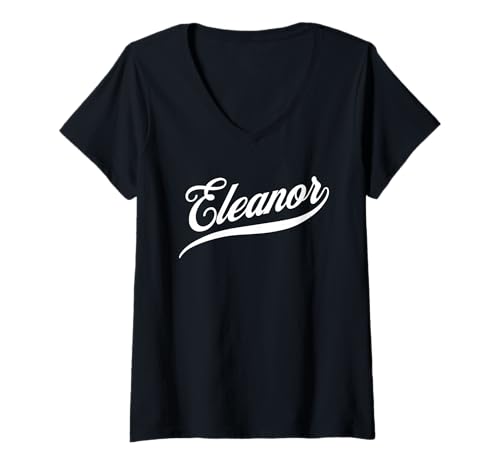 Damen Lustige Geschenkidee für Damen und Mädchen T-Shirt mit V-Ausschnitt von femme Idée cadeau drôle humour prénom Eleanor