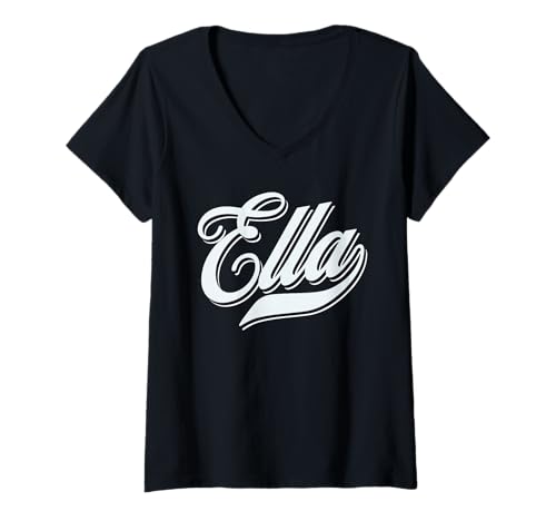 Damen Frau Mädchen Geschenkidee lustig Humor Vorname für Ella T-Shirt mit V-Ausschnitt Damen Frau Mädchen Geschenkidee lustig Humor Vorname für Ella T-Shirt mit V-Ausschnitt von femme Idée cadeau drôle humour prénom Ella