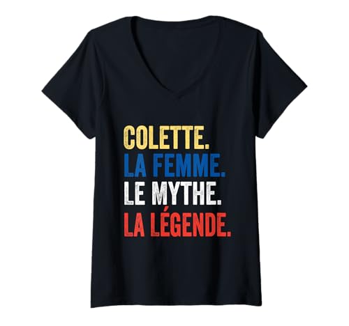 Damen Colette La Femme Le Mythos Die Legende Geschenk für Colette T-Shirt mit V-Ausschnitt Damen Colette La Femme Le Mythos Die Legende Geschenk für Colette T-Shirt mit V-Ausschnitt von femme francaises Colette tshirt