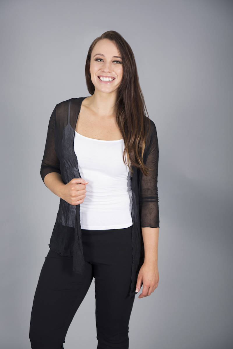 Schwarz Pflaume Sheer Mesh Offene Strickjacke Schwarz Pflaume Sheer Mesh Offene Strickjacke von femminilita