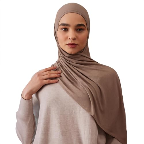 Instant Gerippter Jersey Hijab | Praktischer Hijab mit Vorgefertigten Sitzt unter dem Kinn – Weich und Modern Instant Gerippter Jersey Hijab | Praktischer Hijab mit Vorgefertigten Sitzt unter dem Kinn – Weich und Modern von femple