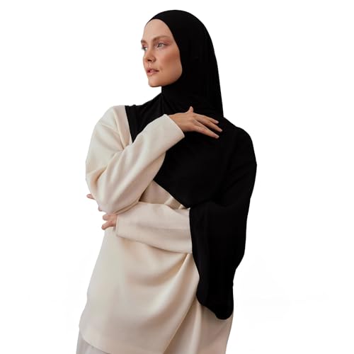 Instant Gerippter Jersey Hijab | Praktischer Hijab mit Vorgefertigten Sitzt unter dem Kinn – Weich und Modern Instant Gerippter Jersey Hijab | Praktischer Hijab mit Vorgefertigten Sitzt unter dem Kinn – Weich und Modern von femple