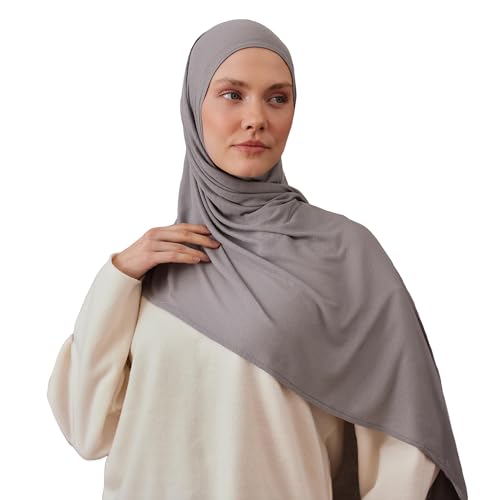 Instant Gerippter Jersey Hijab | Praktischer Hijab mit Vorgefertigten Sitzt unter dem Kinn – Weich und Modern von femple