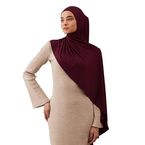 Instant Premium Jersey Hijab | Bequemer Hijab mit Vorgefertigten Sitz unter dem Kinn – Weich und Stretchig von femple