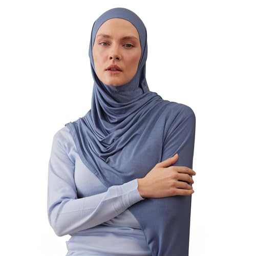 Instant Premium Jersey Hijab | Bequemer Hijab mit Vorgefertigten Sitz unter dem Kinn – Weich und Stretchig von femple