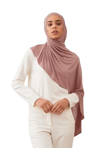Instant Premium Jersey Hijab | Bequemer Hijab mit Vorgefertigten Sitz unter dem Kinn – Weich und Stretchig von femple
