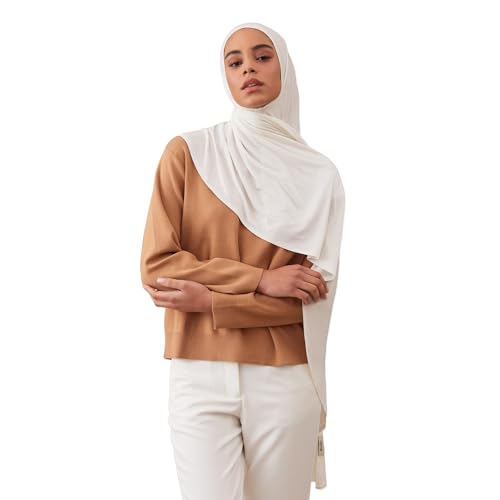 Instant Premium Jersey Hijab | Bequemer Hijab mit Vorgefertigten Sitz unter dem Kinn – Weich und Stretchig von femple