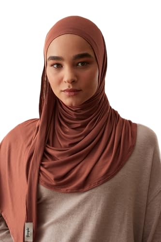 Instant Premium Jersey Hijab | Bequemer Hijab mit Vorgefertigten Sitz unter dem Kinn – Weich und Stretchig von femple