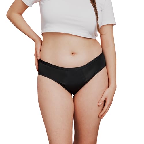 femtis Seamless Period Panties - Waschbar und Nachhaltig - Absorbierend - Menstruation - Periodenslip - Mädchen und Damen - XXS/3XL (DE/NL/SE/PL, Alphanumerisch, M, Regular, Regular, schwarz) von femtis