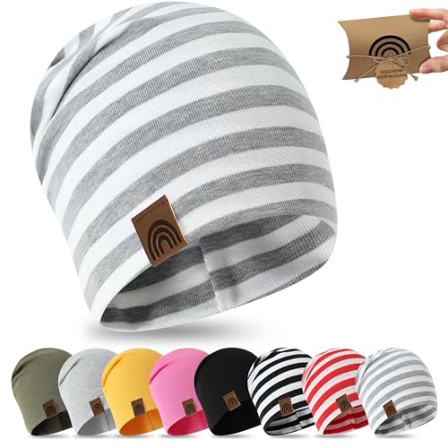 fenchi's AUSTRIA Kinder Beanie 6M-2 Jahre 48-52cm, Frühling Übergangszeit Mütze Slouch in Geschenkverpackung, Baumwolle von fenchi's AUSTRIA