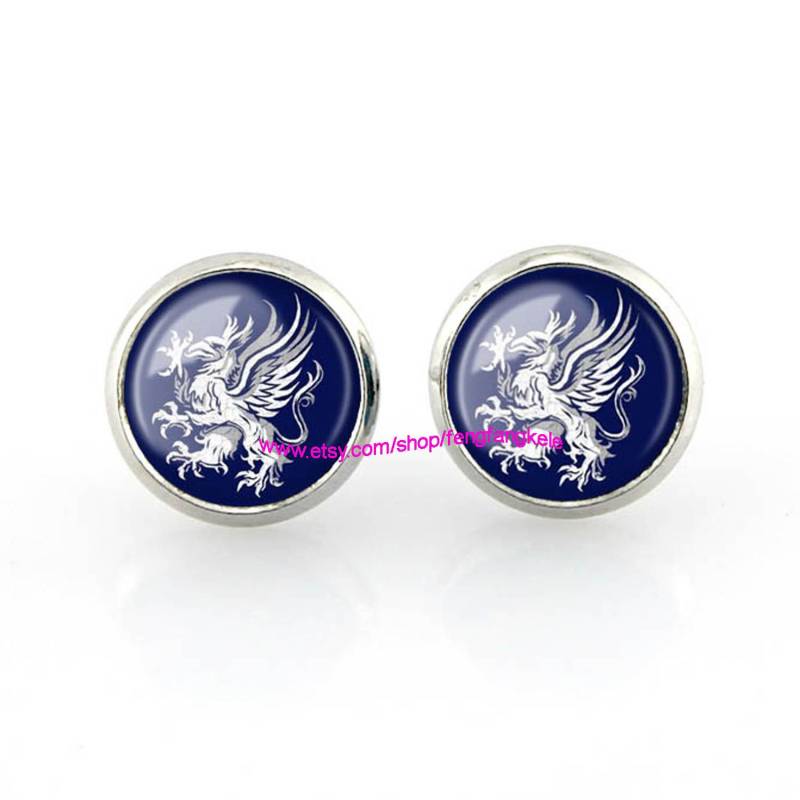Blauer Drache Symbol Ohrstecker Ohrringe Drachenohrringe Drachenalter Anhänger Benutzerdefinierte Bild Fan Geschenk Urlaubsparty Weihnachten Unisex von fengfangkele