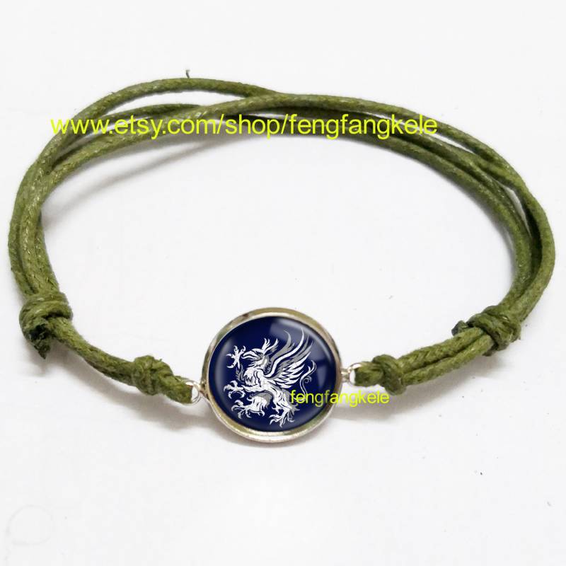 Dragon Age Armband Blauer Drache Symbol Schmuck Wächter Dinosaurier Anhänger Unisex Wachs Seil Größenänderung Frei Benutzerdefinierte Bild Fan von fengfangkele
