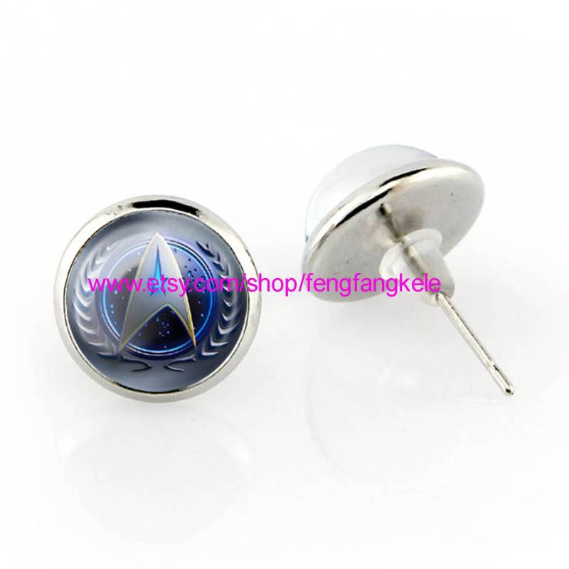 Navy Blue Mark Ohrstecker Stern Anhänger Benutzerdefinierte Bild Unisex Wars Fans Geburtstag Abschluss Freundschaftsgeschenk Modeschmuck von fengfangkele