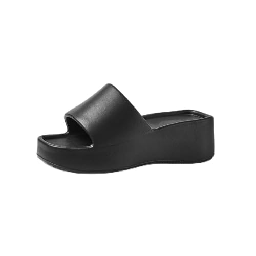 fengqingyunyan0304 Slides, 6 cm dicke EVA-Sandalen – bequeme Outdoor-Hausschuhe for Damen,für Damen und Herren(Black,36 EU) von fengqingyunyan0304