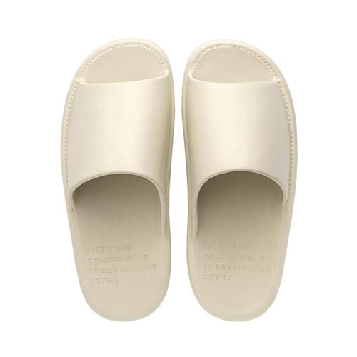 fengqingyunyan0304 Slides, Damen-Badesandalen aus EVA for den Sommer – leichte Hausschuhe for Zuhause und Badezimmer,für Damen und Herren(Beige,35 EU) von fengqingyunyan0304