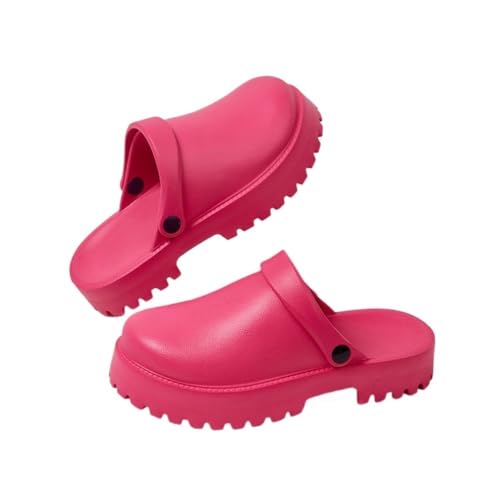 fengqingyunyan0304 Slides, Damen-Slidesandalen mit dicker Sohle – bequeme Outdoor-Hausschuhe,für Damen und Herren(Rose,40 EU) von fengqingyunyan0304