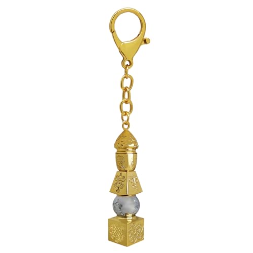 2025 Feng Shui Schlüsselanhänger mit 5 Elementen, Pagode mit 8 glücksverheißenden Objekten, Schlüsselanhänger, Babao-Turm, w5659, Gold, 12.5*1.5*5.7cm von fengshuisale