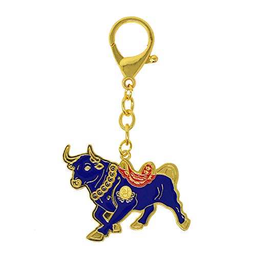 Feng Shui Asset Reichtum Stier Blau Sternzeichen Ochse Anhänger Schlüsselanhänger W4313 von fengshuisale