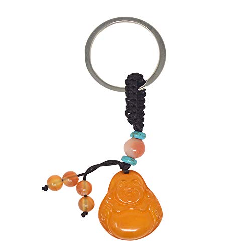 fengshuisale Feng Shui gelb Jade Buddha Schlüsselanhänger für Glück, Reichtum + Gratis rot String Armband W1066 von fengshuisale