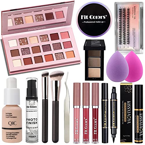 Professionelles All-in-One Makeup Set, Fenshine Kosmetik Make Up Starter Kit mit Aufbewahrungstasche Tragbare Reise Make Up Palette Lidschatten Foundation Lip Gloss für Teenager & Erwachsene (16PCS) Professionelles All-in-One Makeup Set, Fenshine Kosmetik Make Up Starter Kit mit Aufbewahrungstasche Tragbare Reise Make Up Palette Lidschatten Foundation Lip Gloss für Teenager & Erwachsene (16PCS) von fenshine