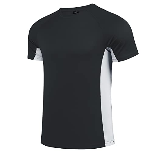 feooohosi Herren große größen Schwimmshirt Rash Guard Männer Schutz Beach T-Shirt Shortsleeve Übergröße(7XL,Schwarz) von feooohosi