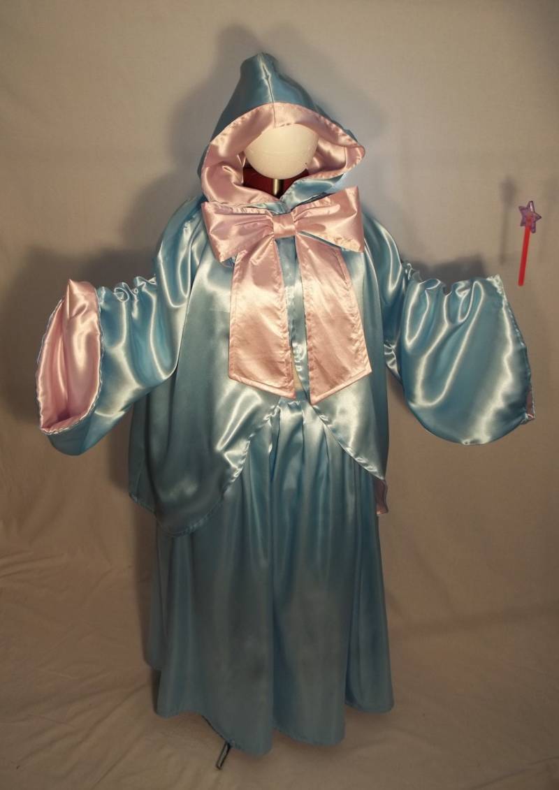Gute Fee Mit Kapuze Cape Schleifenrock Satin Blau Rosa von ferdworthi