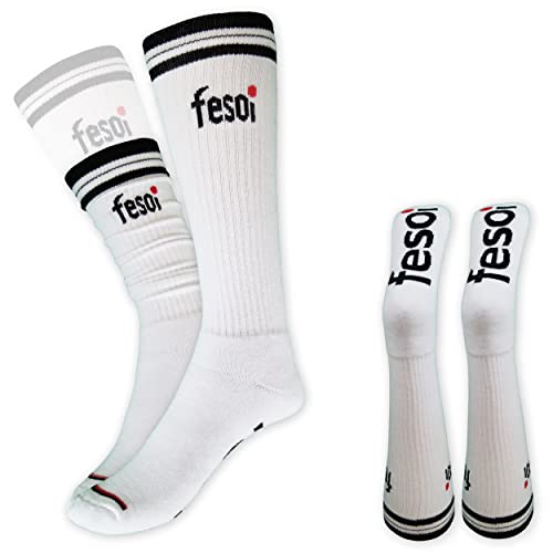 fesoi hohe Sportsocken Tubesocks Skater Socken weiß Baumwolle dick gepolstert 43-46 von fesoi