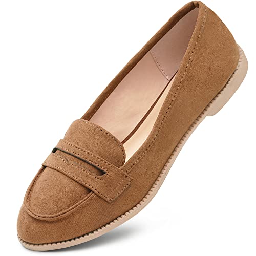 festooning Damen Loafer Bequeme Mokassins Casual Flats Schuh Büro Wildleder Ballettschuhe 37 von festooning