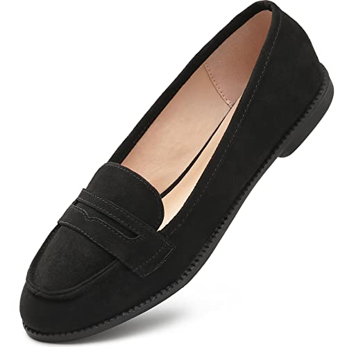 festooning Damen Loafer Bequeme Mokassins Casual Flats Schuh Büro Wildleder Ballettschuhe 37 von festooning