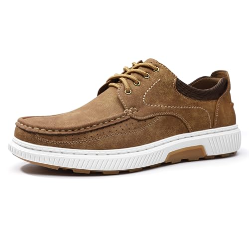 festooning Herren Freizeitschuhe Loafer & Slip-On Bootsschuhe mit atmungsaktiver rutschfester Gummisohle, Braun, braun, 44 EU von festooning