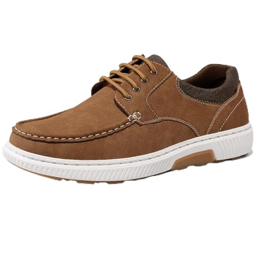 festooning Herren Freizeitschuhe Loafer & Slip-On Bootsschuhe mit rutschfester Gummisohle, Braun, braun, 42 1/3 EU von festooning