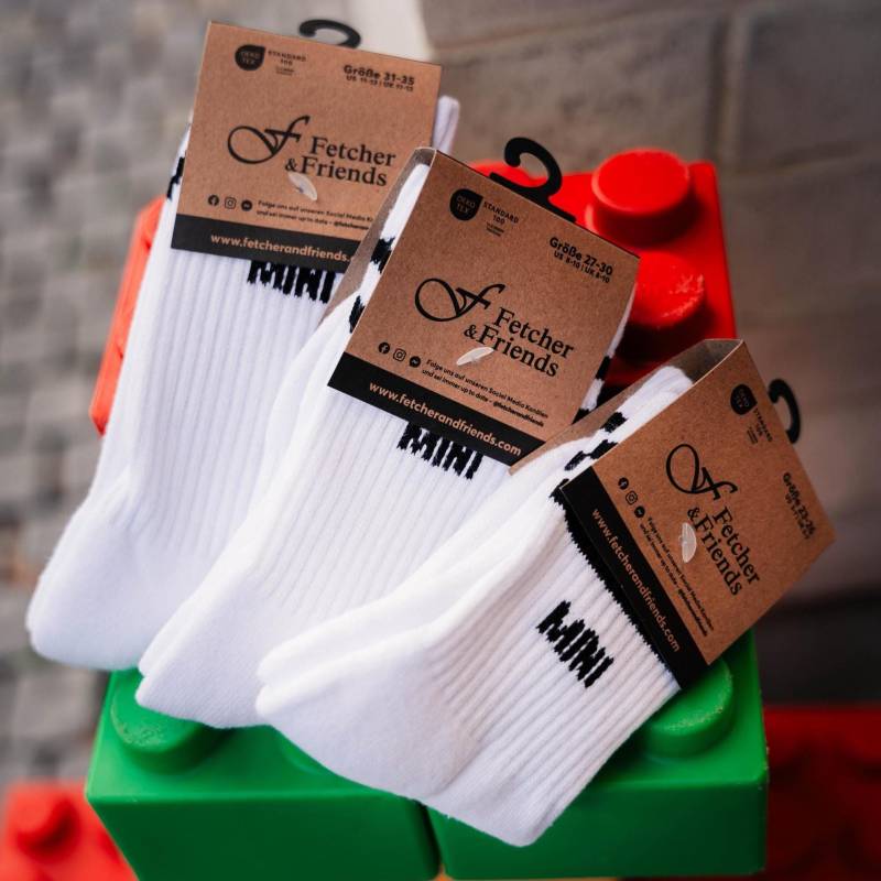 Mini Socken Für Kinder | Bio-Baumwoll Kindersocken Mit Schriftzug Süße Tennissocken - Perfektes Geschenk Kids von fetcherandfriends