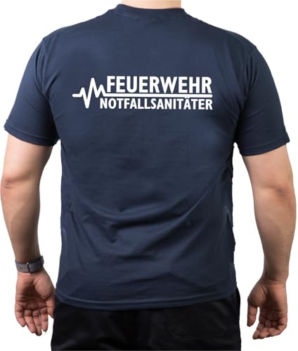 T-Shirt Navy, Feuerwehr - NOTFALLSANITÄTER M von FEUER1