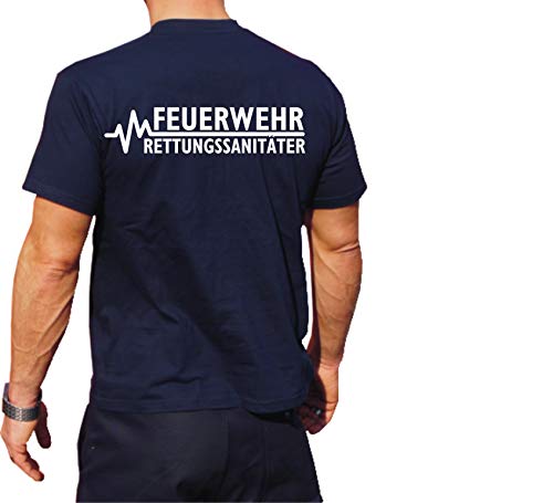 T-Shirt Navy, Feuerwehr - RETTUNGSSANITÄTER M von feuer1