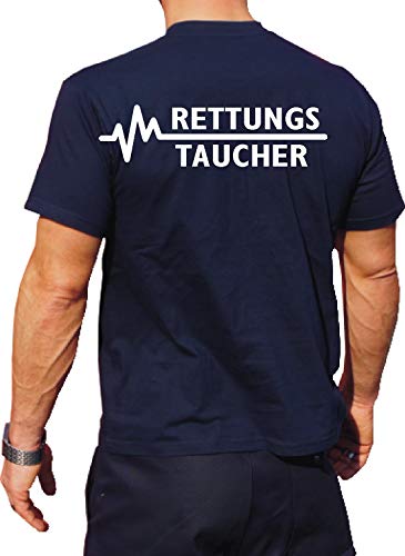 T-Shirt Navy, RETTUNGSTAUCHER L von feuer1