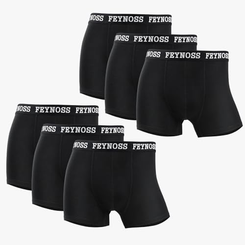 feynoss Boxershorts Herren 6er Pack | Ohne kratzende Etiketten (No Label) | Weiche, Atmungsaktive Unterhosen mit Elastischem Bund | Für Sport & Alltag-2XL von feynoss