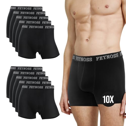 feynoss Boxershorts Herren 10er Pack - Atmungsaktive Männer Unterwäsche, Retroshorts Unterhosen Männer, XL für Fahrrad Fahren, Ball Sports von feynoss