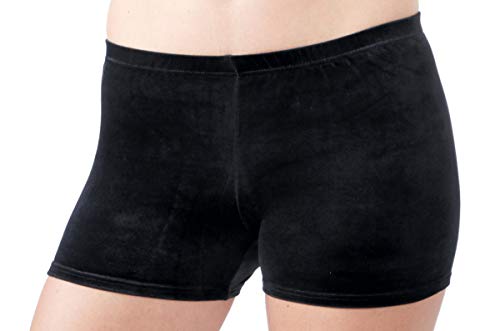 Fischer 7713 "Samtshorty Damen Gymnastik Turn Shorts in glatter Samt Optik, Ökotex 100 Zertifiziert, Größe: 36, Farbe: Schwarz von ff FISCHER